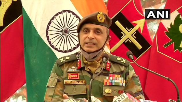 Major General Virendra Vats GOC 19 Infantry Division, Baramulla said there could be 250 to 300 terrorists in their launch pads across the Line of Control (LoC).(ANI)