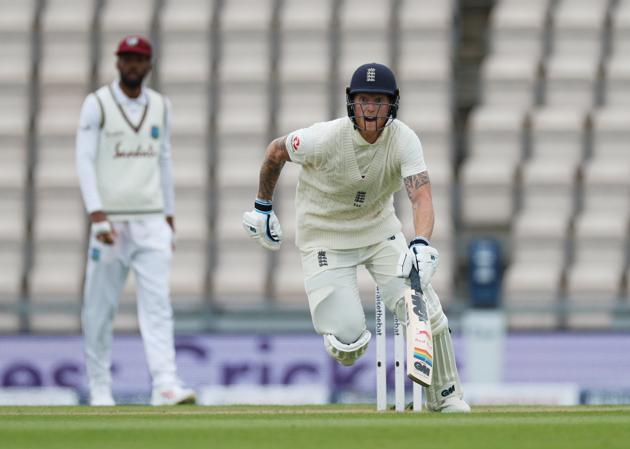 Cricket - First Test - England v West Indies - Rose Bowl Cricket Stadium, Southampton, Britain - July 9, 2020 England's Ben Stokes in action as play resumes behind closed doors following the outbreak of the coronavirus disease (COVID-19) Adrian Dennis/Pool via REUTERS (REUTERS) Cricket - First Test - England v West Indies - Rose Bowl Cricket Stadium, Southampton, Britain - July 9, 2020 England's Ben Stokes in action as play resumes behind closed doors following the outbreak of the coronavirus disease (COVID-19) Adrian Dennis/Pool via REUTERS (REUTERS)