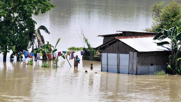 The rising water level inundated houses in the area and residents were forced to move to a safer place.(ANI file photo. Representative image)