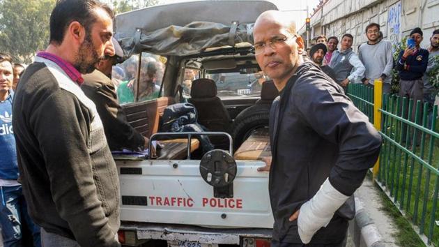 Suspended IGP Basant Rath (right) was suspended by the Union home ministry earlier this month and said in order that disciplinary proceeding is being considered in connection with “repeated instances of gross misconduct and misbehaviour”.(PTI file photo) Suspended IGP Basant Rath (right) was suspended by the Union home ministry earlier this month and said in order that disciplinary proceeding is being considered in connection with “repeated instances of gross misconduct and misbehaviour”.(PTI file photo)