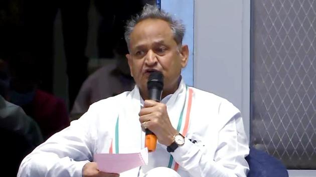 The officials posted at the chief minister’s residence said as many as 95 lawmakers have given a letter of support to Rajasthan Chief Minister Ashok Gehlot in the midst of a political turmoil in the state. (ANI PHOTO.) The officials posted at the chief minister’s residence said as many as 95 lawmakers have given a letter of support to Rajasthan Chief Minister Ashok Gehlot in the midst of a political turmoil in the state. (ANI PHOTO.)