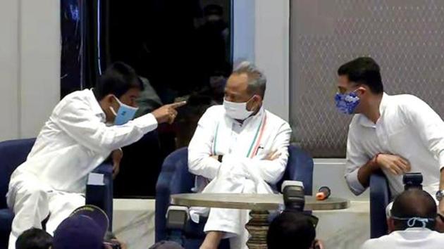 Rajasthan chief minister Ashok Gehlot and Deputy CM Sachin Pilot during a joint press conference, in Jaipur last month. (ANI File Photo) Rajasthan chief minister Ashok Gehlot and Deputy CM Sachin Pilot during a joint press conference, in Jaipur last month. (ANI File Photo)