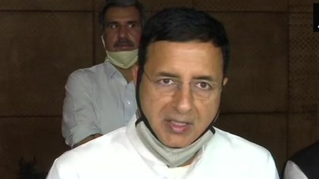 Congress spokesperson Randeep Surjewala during a press briefing on Monday. (ANI) Congress spokesperson Randeep Surjewala during a press briefing on Monday. (ANI)