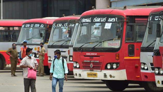 KSRTC issued a priority notice, saying 249 buses were already operating from Bengaluru from 10am on Monday and that 6,641 passengers had travelled on them. It added 231 buses have been booked in advance. (PTI file photo) KSRTC issued a priority notice, saying 249 buses were already operating from Bengaluru from 10am on Monday and that 6,641 passengers had travelled on them. It added 231 buses have been booked in advance. (PTI file photo)