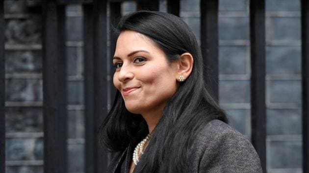 Priti Patel arrives at Downing Street in London, Britain. (REUTERS) Priti Patel arrives at Downing Street in London, Britain. (REUTERS)