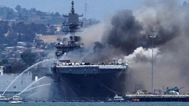 21 Injured In Fire Aboard Ship At Naval Base San Diego | World News ...