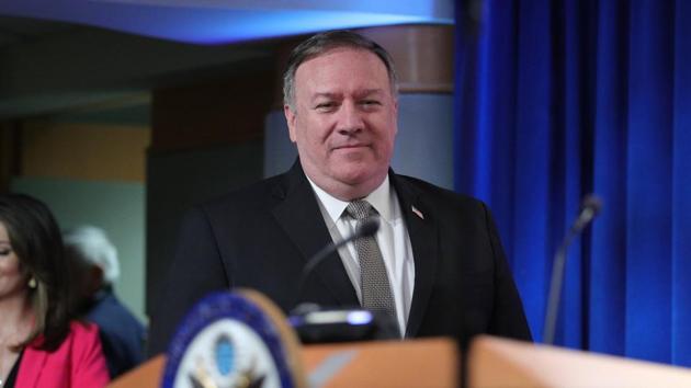 Secretary of State Mike Pompeo arrives to speak at a news conference at the State Department in Washington on July 8, 2020.(AP File Photo)