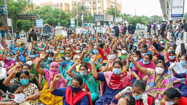 The Gandhi Hospital administration said services were affected on Tuesday after employees went on a strike demanding pay hike.(PTI)