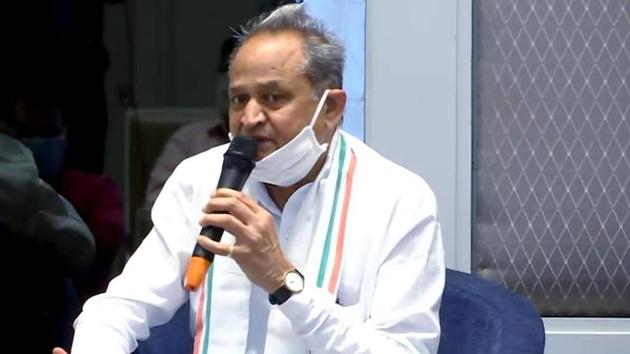 Rajasthan CM Ashok Gehlot during a joint press conference in Jaipur.(ANI File Photo)