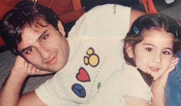 Sara Ali Khan with father Saif Ali Khan. Sara Ali Khan with father Saif Ali Khan.