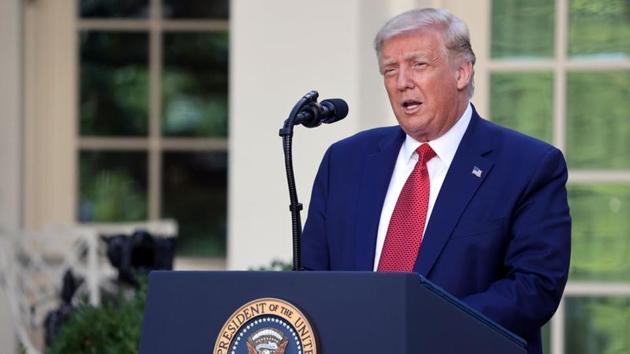 US President Donald Trump speaks during a news conference in the Rose Garden at the White House in Washington.(REUTERS) US President Donald Trump speaks during a news conference in the Rose Garden at the White House in Washington.(REUTERS)