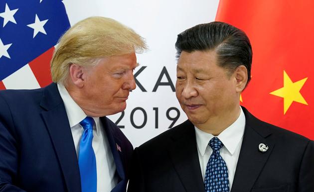 US President Donald Trump meets with China's President Xi Jinping at the start of their bilateral meeting at the G20 leaders summit in Osaka, Japan, June 29, 2019.(REUTERS)