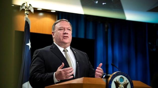 US Secretary of State Mike Pompeo speaks during a news conference at the State Department in Washington, US.(REUTERS)