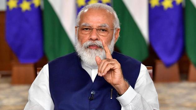 Prime Minister Narendra Modi addresses the India-EU Virtual Summit 2020 in New Delhi on Wednesday. (PTI File Photo) Prime Minister Narendra Modi addresses the India-EU Virtual Summit 2020 in New Delhi on Wednesday. (PTI File Photo)