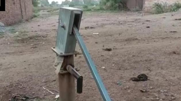 The handpump that Rahul Dixit had complained about.(ANI Photo)