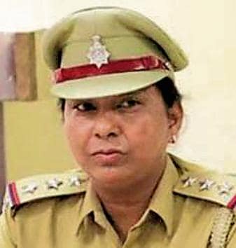 Suspended Chandigarh police officer Jaswinder Kaur.(HT photo)