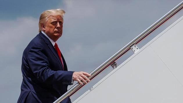 US President Donald Trump boards Air Force One as he departs Washington for travel to Atlanta, Georgia at Joint Base Andrews, Maryland, US. (REUTERS) US President Donald Trump boards Air Force One as he departs Washington for travel to Atlanta, Georgia at Joint Base Andrews, Maryland, US. (REUTERS)