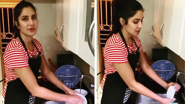 Katrina Kaif not only did the dishes all by herself a few times but also gave her fans a step-by-step tutorial about how to go about it.