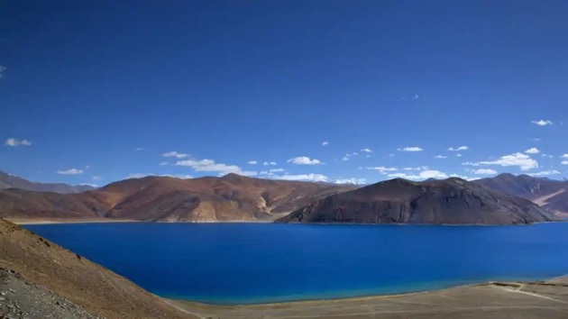 File photo showing Pangong Tso lake in Ladakh region.(AP)