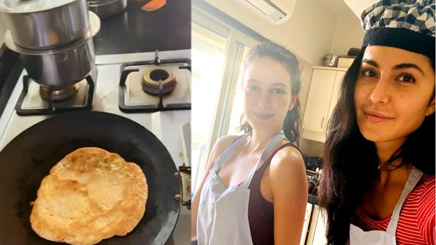 Katrina Kaif showed her culinary skills in the kitchen but wasn’t sure about the results . Any guesses what the two sisters prepared?