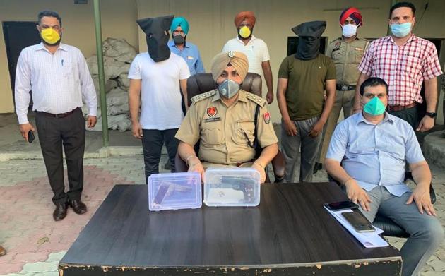 The accused in police custody in Ludhiana on Thursday. (HT PHOTO) The accused in police custody in Ludhiana on Thursday. (HT PHOTO)