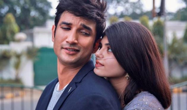 Sushant Singh Rajput and Sanjana Sanghi in a still from Dil Bechara.