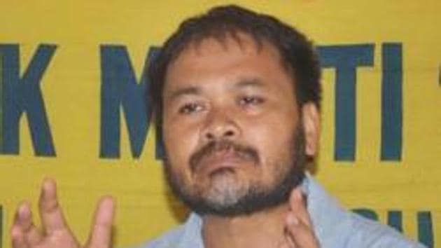 Krishak Mukti Sangram Samiti leader Akhil Gogoi is now in hospital after testing positive for Covid-19(PTI File Photo)