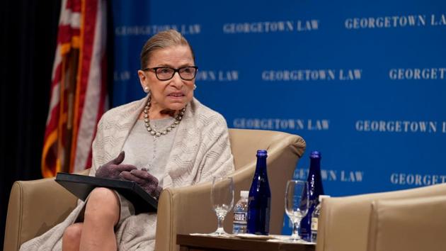 US Supreme Court Justice Ruth Bader Ginsburg participates in a discussion hosted by the Georgetown University Law Center in Washington, DC, US. (REUTERS/File) US Supreme Court Justice Ruth Bader Ginsburg participates in a discussion hosted by the Georgetown University Law Center in Washington, DC, US. (REUTERS/File)