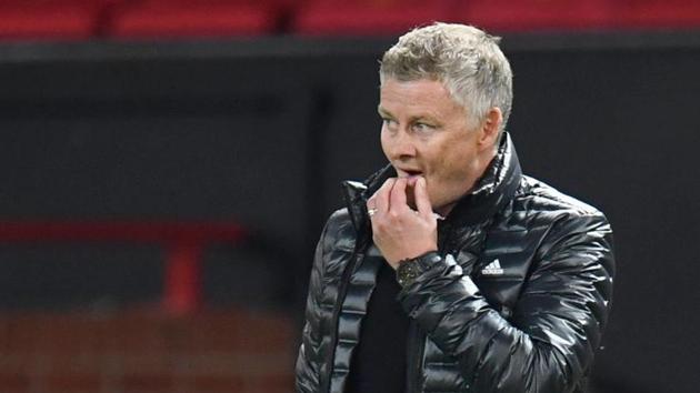 Manchester United manager Ole Gunnar Solskjaer looks dejected after the match.(Pool via REUTERS)