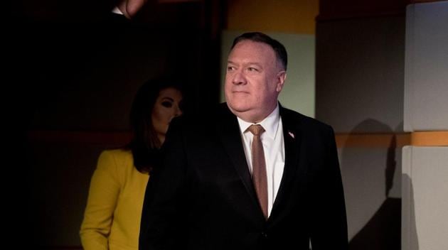 US Secretary of State Mike Pompeo arrives to speak at a news conference at the State Department in Washington, DC, US. (REUTERS) US Secretary of State Mike Pompeo arrives to speak at a news conference at the State Department in Washington, DC, US. (REUTERS)