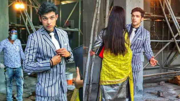 Parth Samthaan on the sets of Kasautii Zindagii Kay before he tested positive for Covid-19.