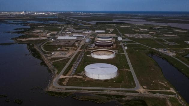 The Bryan Mound Strategic Petroleum Reserve, an oil storage facility, is seen in this aerial photograph over Freeport, Texas, US.(REUTERS)