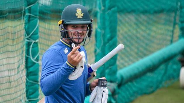 South Africa captain Quinton de Kock during a practice session ahead of the first ODI against India.(PTI)