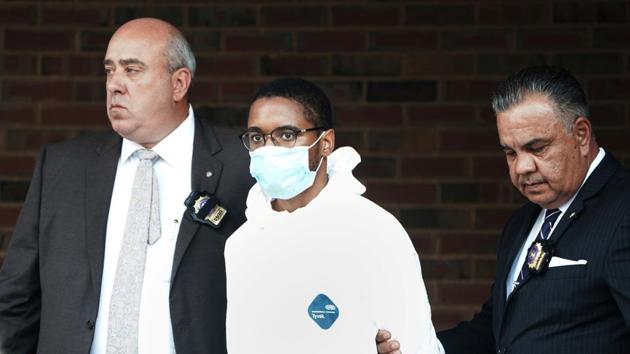 Tyrese Haspil, the suspect in the murder of Fahim Saleh is led from 7th Precinct to a car in the Manhattan Borough of New York City, New York, U.S., July 17, 2020. (REUTERS)