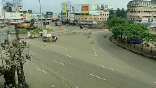 Karnataka observes a full-day Covid-19 lockdown on Sunday. (ANI) Karnataka observes a full-day Covid-19 lockdown on Sunday. (ANI)