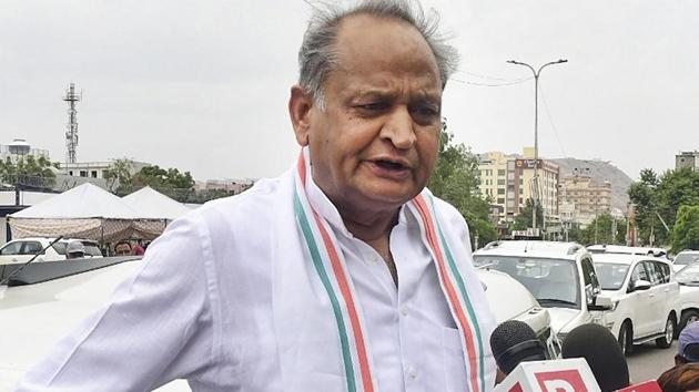 Rajasthan Chief Minister Ashok Gehlot addresses the media outside a hotel, in Jaipur. (PTI) Rajasthan Chief Minister Ashok Gehlot addresses the media outside a hotel, in Jaipur. (PTI)