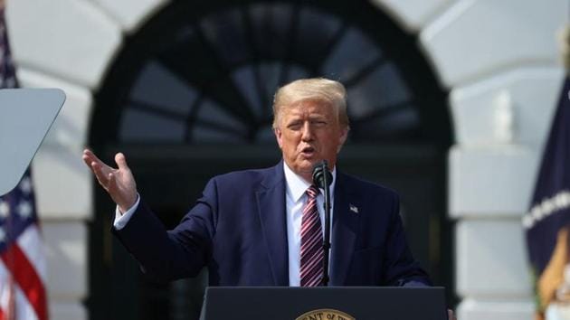 President Donald Trump touts administration efforts to curb federal regulations during an event on the South Lawn of the White House in Washington. (REUTERS) President Donald Trump touts administration efforts to curb federal regulations during an event on the South Lawn of the White House in Washington. (REUTERS)