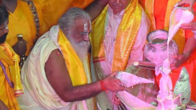 Shri Ram Janmabhoomi Teertha Kshetra Trust chairman Mahant Nritya Gopal Das had written an emotional letter to Prime Minister Narendra Modi last month, requesting him to visit Ayodhya for the bhumi pujan for the Ram temple.(ANI) Shri Ram Janmabhoomi Teertha Kshetra Trust chairman Mahant Nritya Gopal Das had written an emotional letter to Prime Minister Narendra Modi last month, requesting him to visit Ayodhya for the bhumi pujan for the Ram temple.(ANI)