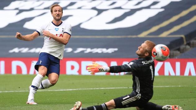 Harry Kane scores for Tottenham.(Reuters) Harry Kane scores for Tottenham.(Reuters)