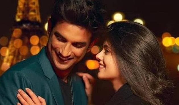 Sushant Singh Rajput and Sanjana Sanghi in a still from Dil Bechara.