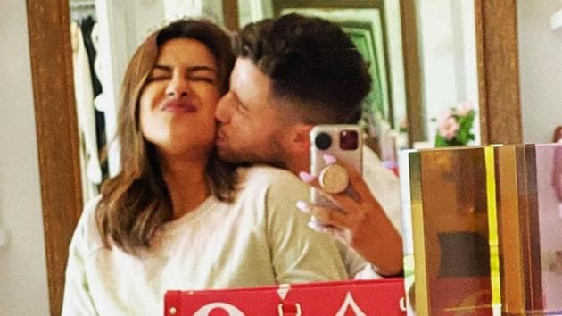 Priyanka Chopra shared a romantic picture with Nick Jonas to wish him on completion of two years after he proposed marriage to her.