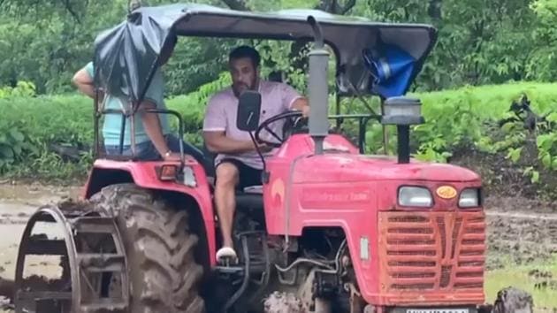 Salman Khan shared a video of him farming.