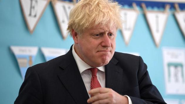Britain's Prime Minister Boris Johnson reacts during a visit to The Discovery School in Kent, Britain in July 20, 2020.(Reuters File Photo) Britain's Prime Minister Boris Johnson reacts during a visit to The Discovery School in Kent, Britain in July 20, 2020.(Reuters File Photo)