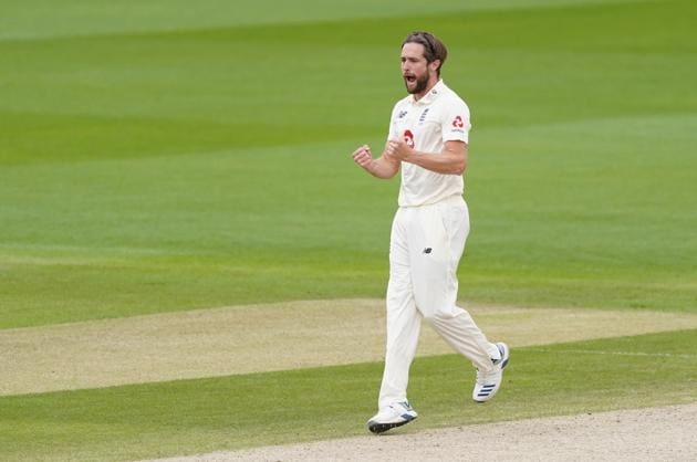 England's Chris Woakes dismissed West Indies' Kraigg Brathwaite. (REUTERS)