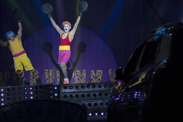Edson Luan, the clown Pipoca, performs at the Estoril Circus despite the coronavirus pandemic in Itaguai, greater Rio de Janeiro, Brazil, Saturday, July 18, 2020. Pipoca says he can't hold himself with such emotion to start performing again. "To return to the work is good, but I still keep maintaining the social distancing staying all the time in my trailer," says the 30-year-old artist. (AP)