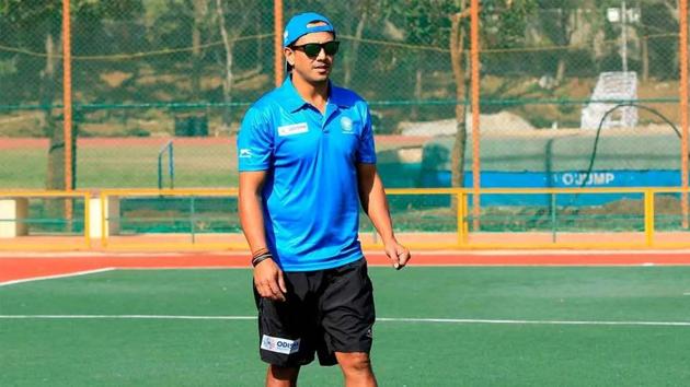 Former captain Bharat Chetri was a goalkeeper with the Indian hockey team.(Image Courtesy: Hockey India)