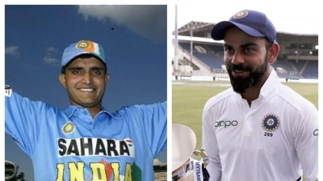 File image of Sourav Ganguly and Virat Kohli. (Getty Images/HT Collage) File image of Sourav Ganguly and Virat Kohli. (Getty Images/HT Collage)