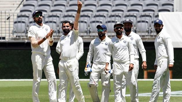 Mohammed Shami celebrates a Test wicket for India. (Getty Images) Mohammed Shami celebrates a Test wicket for India. (Getty Images)