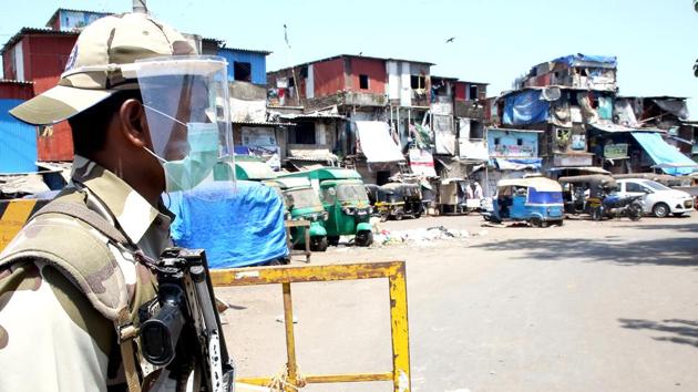 A CISF personnel on duty during the Covid-19 lockdown in Madhya Pradesh’s Badra in this file photo.(ANI Photo) A CISF personnel on duty during the Covid-19 lockdown in Madhya Pradesh’s Badra in this file photo.(ANI Photo)