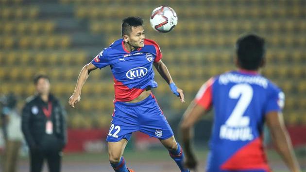 Nishu Kumar made his senior International debut when he started and scored against Jordan in November 2018.(Image Courtesy: bengalurufc.com)